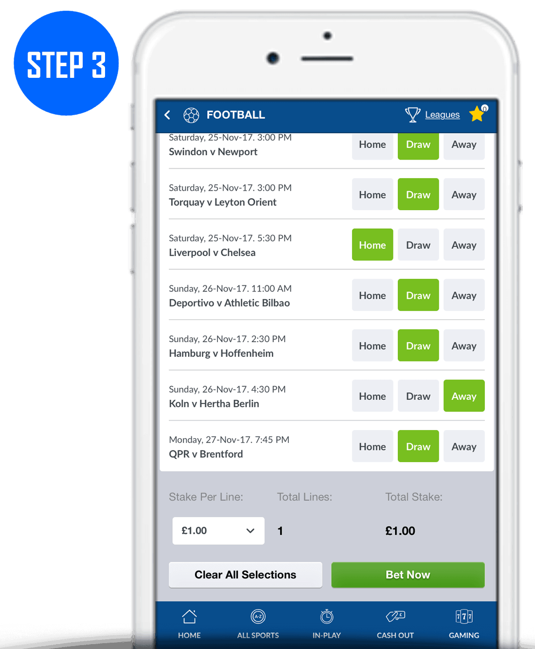 How To Play Coral Football Jackpot Step 3