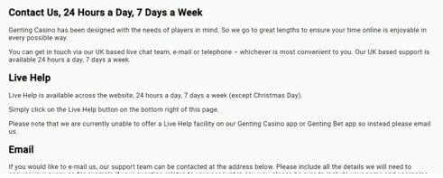 GentingBet Support Details